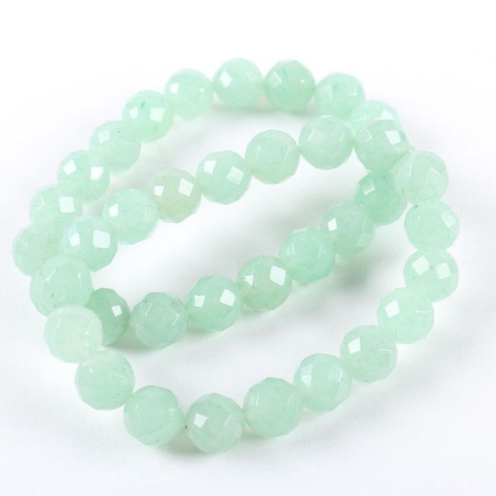 Faceted Opaline Glass Beaded Bracelets set of 2